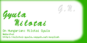 gyula milotai business card
